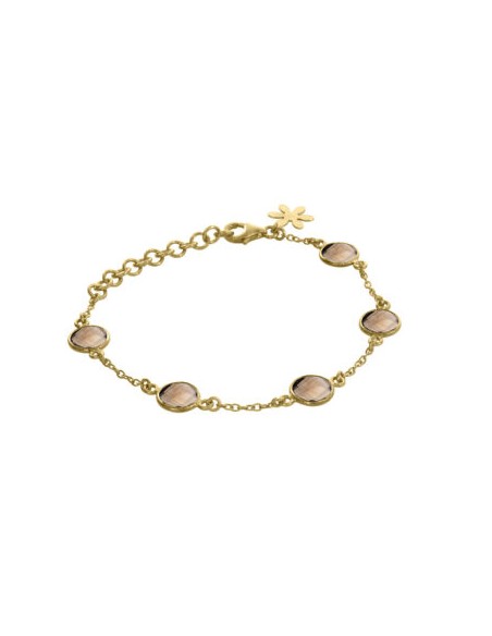 SUSANNE FRIIS BJØRNER - ARMBÅND FORGYLDT SØLV ANKER MED RØGKVARTS