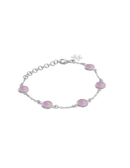 SUSANNE FRIIS BJØRNER - ARMBÅND SØLV ANKER MED LYSERØD KRYSTAL