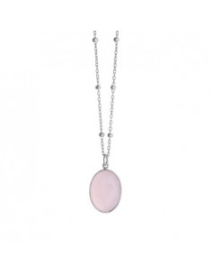 SUSANNE FRIIS BJØRNER - HALSKÆDE SØLV ANKER MED KUGLER OG LYSERØD KRYSTAL