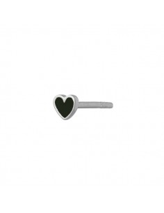 STINE A - PETIT LOVE HEART BLACK ENAMEL SILVER