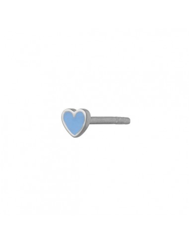 STINE A - PETIT LOVE HEART LIGHT BLUE ENAMEL SILVER