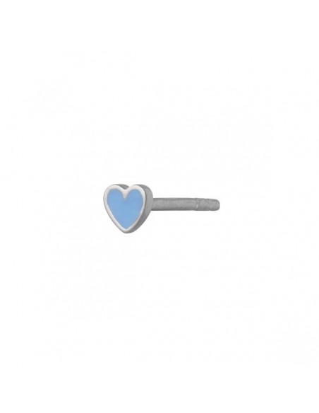STINE A - PETIT LOVE HEART LIGHT BLUE ENAMEL SILVER