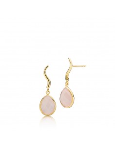 IZABEL CAMILLE - Marie - Ørestikker Forgyldt med pink calcedon
