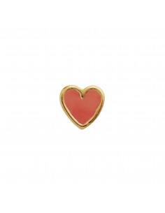 STINE A - PETIT LOVE HEART CORAL ENAMEL SILVER