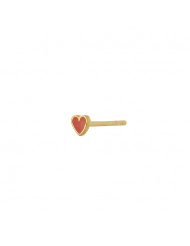 STINE A - PETIT LOVE HEART CORAL ENAMEL GOLD