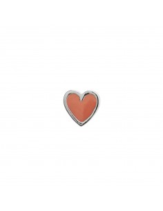 STINE A - PETIT LOVE HEART CORAL ENAMEL SILVER
