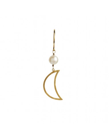 STINE A - BELLA MOON EARRING WITH PEARL GOLD
