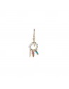 STINE A - PETIT HEAVENLY PEARL DREAM EARRING GOLD – TURQUOISE & PINK STONES & CHAIN