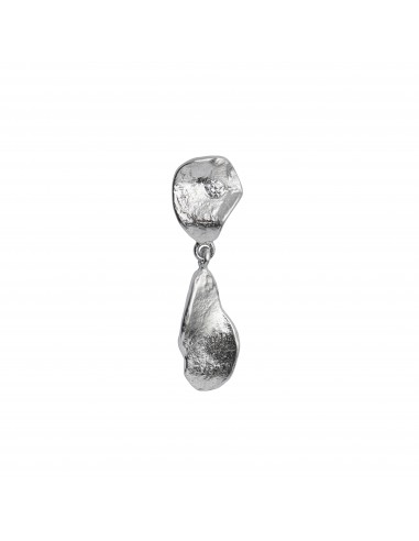 STINE A - CLEAR SEA EARRING WITH STONE SILVER
