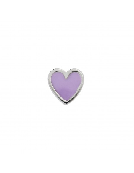STINE A - PETIT LOVE HEART PURPLE SORBET ENAMEL SILVER