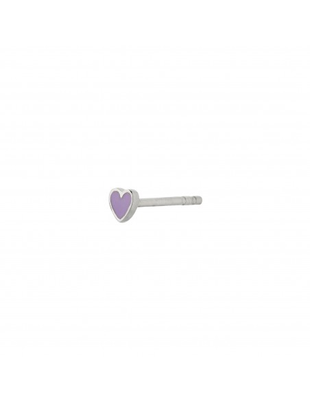 STINE A - PETIT LOVE HEART PURPLE SORBET ENAMEL SILVER