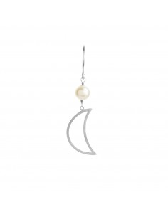 STINE A - BELLA MOON EARRING WITH PEARL SILVER