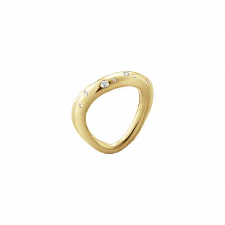 GEORG JENSEN OFFSPRING RING - 18 KT GULD - DIAMANTER - STR 48-59