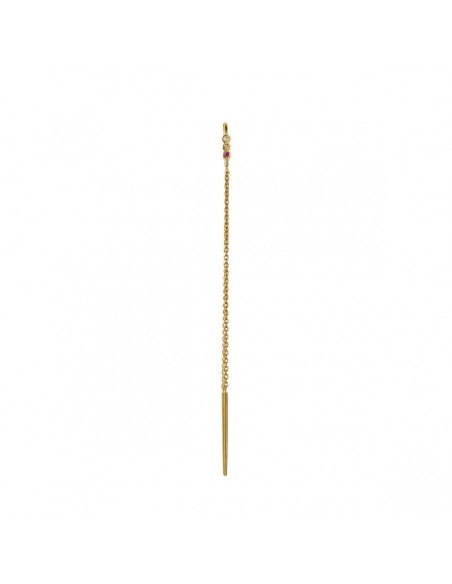 STINE A - THREE DOTS DOUBLE CHAIN EARRING PIECE - CANDY STONES