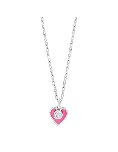 NOA KIDS JEWELLERY - RHD. SØLV HALSKÆDE M/PINK EMALJE NOA KIDS JEWELLERY - RHD. SØLV HALSKÆDE M/PINK EMALJE