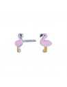 NOA KIDS JEWELLERY - RHD. SØLVØRESTIKKER FLAMINGO M/EMALJE