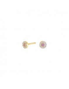 SIERSBØL - 8KT. GULDØRESTIKKER LILLE ROSET M/PINK CZ