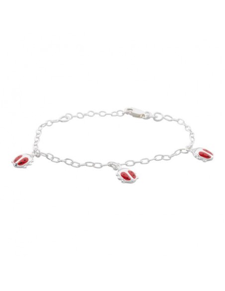 NOA KIDS JEWELLERY - RHD. SØLVARMBÅND M/3 MARIEHØNS NOA KIDS JEWELLERY - RHD. SØLVARMBÅND M/3 MARIEHØNS