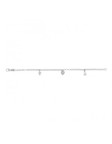 NOA KIDS JEWELLERY - RHD. SØLVARMBÅND M/TRO, HÅB OG KÆRLIGHED