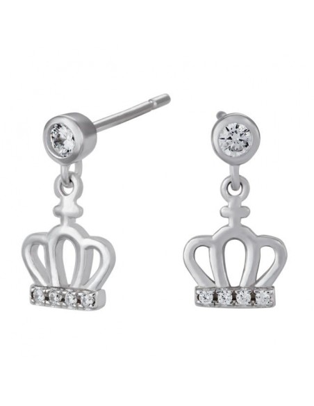 NOA KIDS JEWELLERY - RHD. SØLV ØREHÆNGER M/KRONE