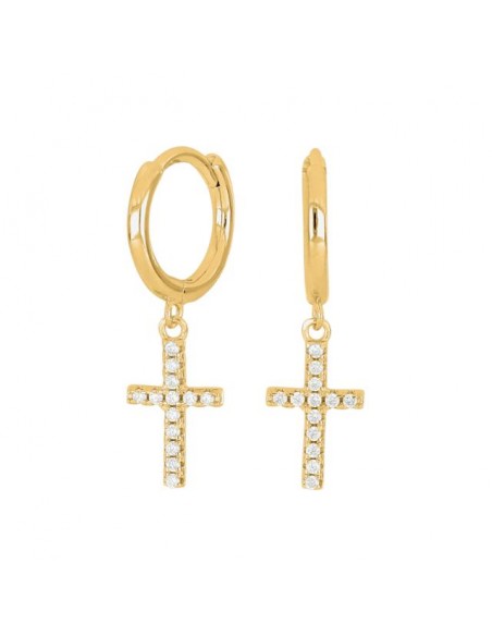 JOANLI NOR - FORGYLDT SØLV CREOLER KORS ALAINENOR JOANLI NOR - FORGYLDT SØLV CREOLER KORS ALAINENOR