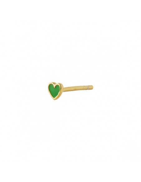 STINE A - PETIT LOVE HEART GRASS GREEN ENAMEL STINE A - PETIT LOVE HEART GRASS GREEN ENAMEL
