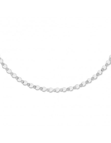 Randers Sølv | Blank & mat halskæde med zirkonia