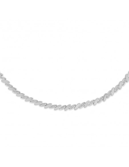 Randers Sølv | Blank & mat halskæde med zirkonia