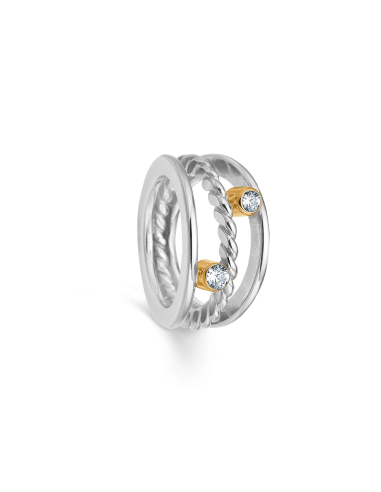 Randers Sølv | Zirconia ring m/guldfatning