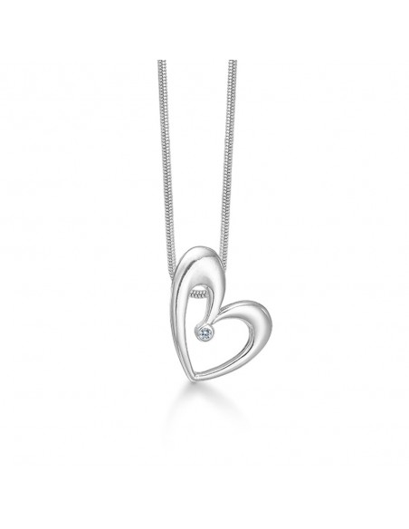Randers Sølv | Hjertesmykke med zirkonia