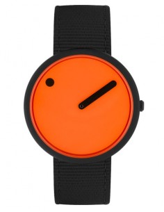 PICTO - 40 MM / SIGNAL ORANGE DIAL / MANTA RAY BLACK RECYCLED STRAP