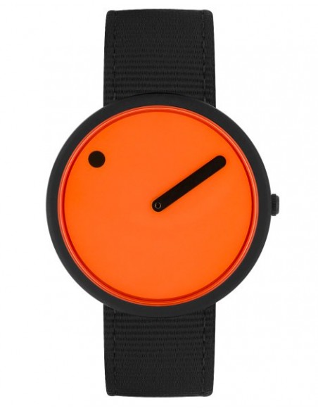 PICTO - 40 MM / SIGNAL ORANGE DIAL / MANTA RAY BLACK RECYCLED STRAP