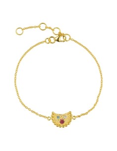 BYKJAERGAARD - ANCIENT ARMBÅND I 18 KARAT GULDBELAGT SØLV MED BLÅ TOPAS, PINK TURMALIN OG HVID TOPAS