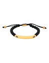 SON OF NOA | SON armbånd onyx/steel IP gold 19-25cm