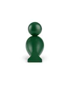 KAY BOJESEN - SANGFUGL GEORG - TRÆFIGUR I  MØRKEGRØN MALET BØG OG BLADSØLV 2