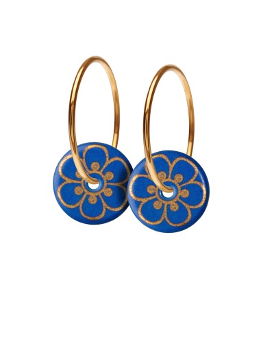 Scherning | Flora Royal Blue/Goldplated Øreringe