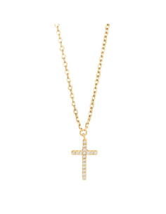 JOANLI NOR | Forgyldt vedhæng ALAINENOR kors inkl. kæde