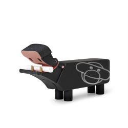 KAY BOJESEN - FLODHEST MED KRIDT - TRÆFIGUR I BØG - ANVENDES SOM TAVLE 2