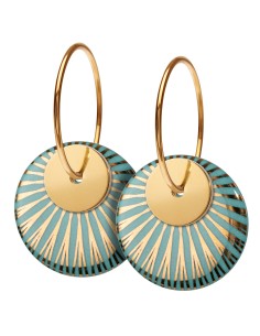 SCHERNING - SPLASH DUO · ØRERINGE · AQUAMARINE/GOLD