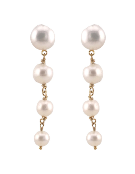 SUSANNE FRIIS BJØRNER |  Forgyldte ørestikker m. ferskbandsperler