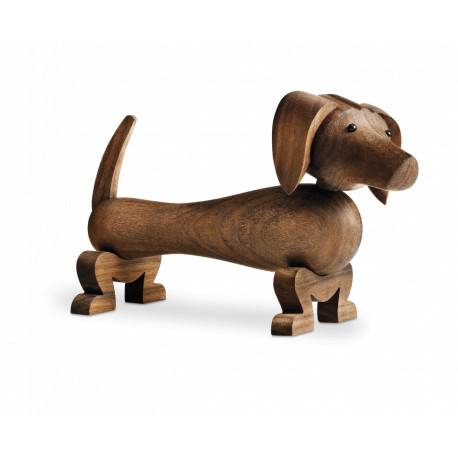 KAY BOJESEN - GRAVHUND - TRÆFIGUR I OLIERET VALNØD