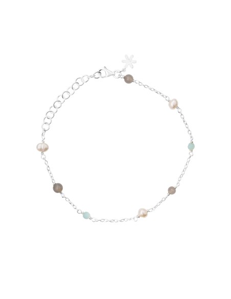 SUSANNE FRIIS BJØRNER | Sølv armbånd m. amazonit og gå månesten