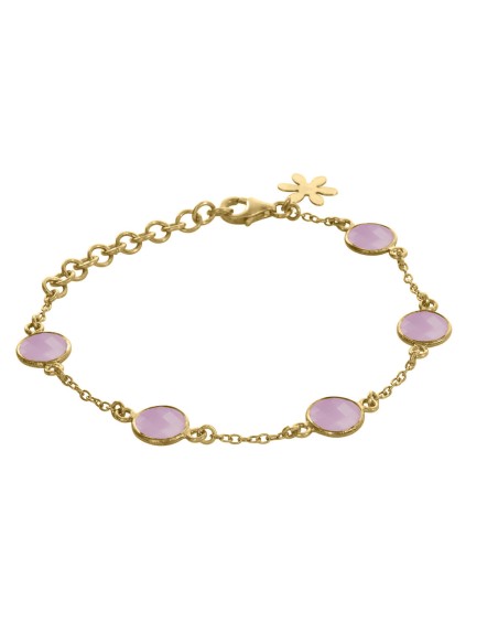 SUSANNE FRIIS BJØRNER | Forg. armbånd med pink krystal