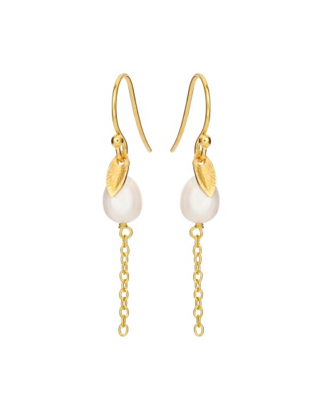 Susanne Friis Bjørner | Øreringe Øreringe i forgyldt sølv med hvide perler