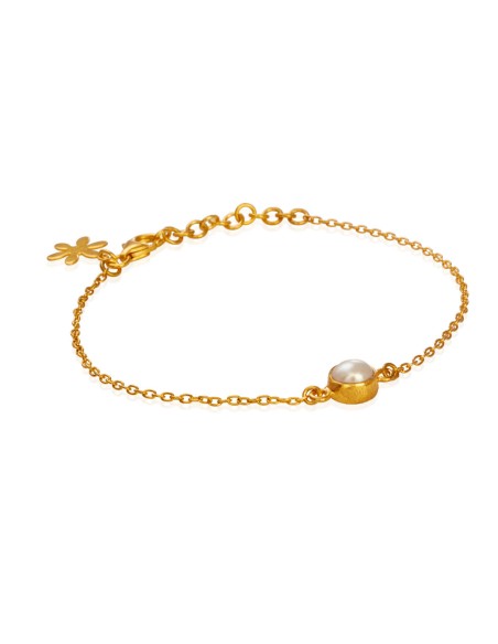 SUSANNE FRIIS BJØRNER | Armbånd forgyldt med ferskvandsperle