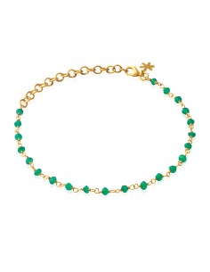 SUSANNE FRIIS BJØRNER | Armbånd i forgyldt sølv med grøn agat