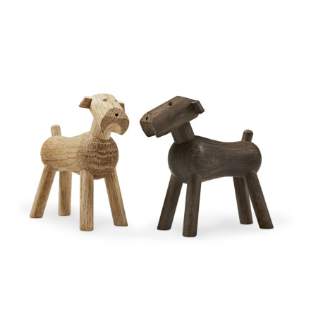 KAY BOJESEN - HUNDEN TIM - TRÆFIGUR I UBEHANDLET EG