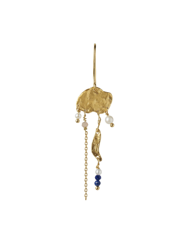 STINE A | Long Gold Splash Earring – Chain & Color Pop