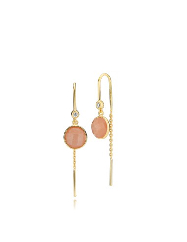 IZABEL CAMILLE | Prima Donna - Earrings Gold-Plated with Peach Moonstone