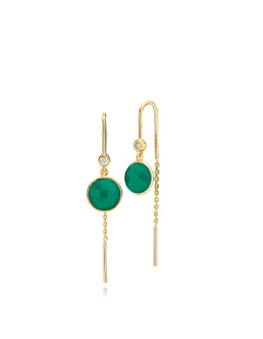 IZABEL CAMILLE | Prima Donna - Earrings Gold-Plated with Green stone